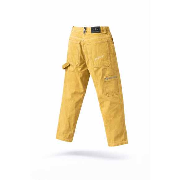 Kno Betta Other - Vtg 90s Kno Betta Carpenter Jeans Men’s Mustard Yellow Baggy Hammer Loop Sz 34